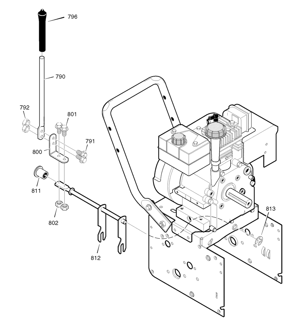 Shift Yoke Diagram and Parts List for 1695505-18-2830-29 2008 Briggs and Stratton Snow Blower